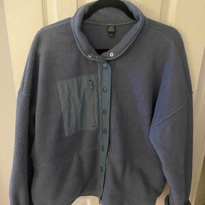Wild Fable Blue Fleece Jacket with Pocket